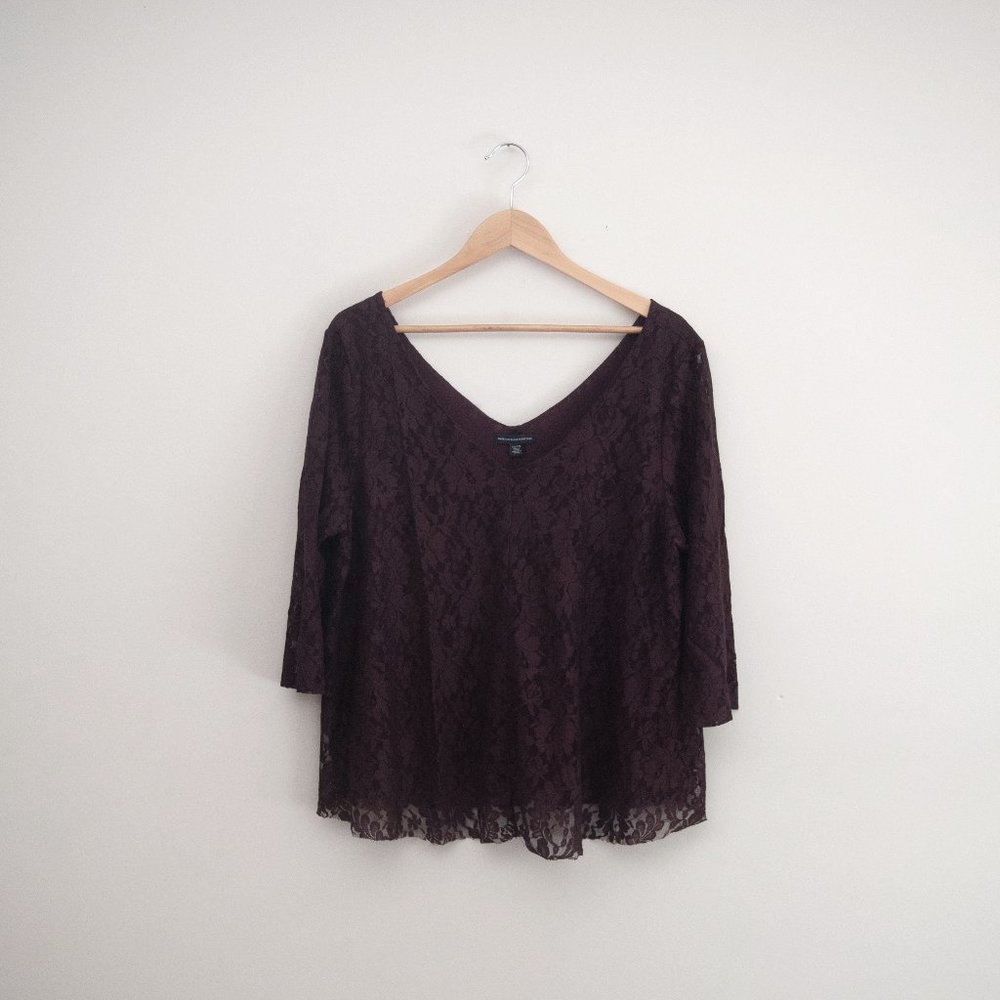 American Eagle Outfitters Dark Lace Top